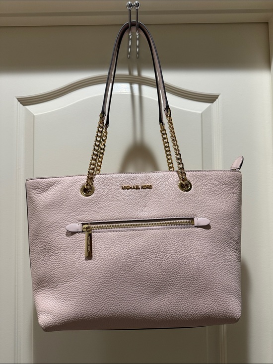 Michael Kors Handbags - Michael Kors Blush Pink Pebbled Leather Chain-Handle Zipper Top NWT Tote